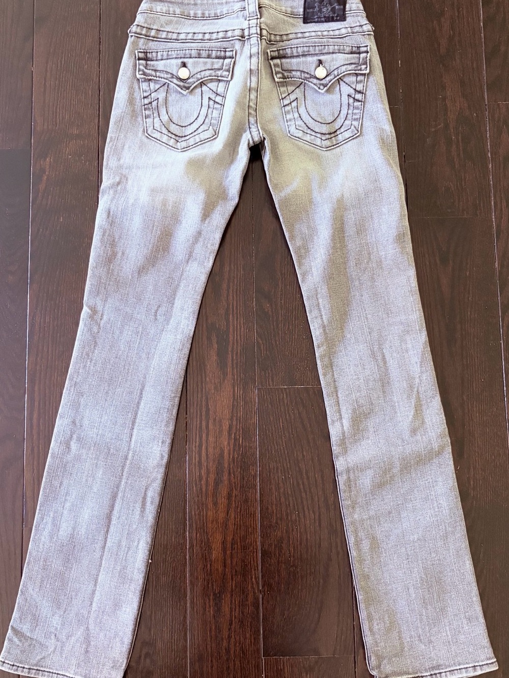 True Religion Light Gray Straight-Leg Women's Jeans